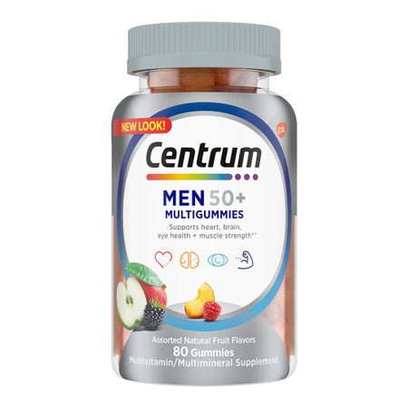 Multivitamin Supplement Centrum® Men 50+ Gummy 80 per Bottle Fruit Flavor