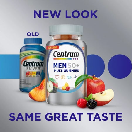 Multivitamin Supplement Centrum® Men 50+ Gummy 80 per Bottle Fruit Flavor