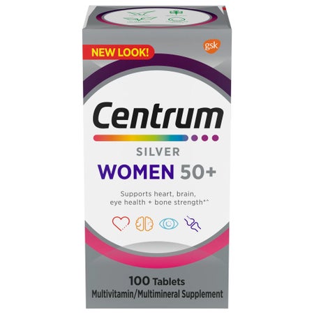 Multivitamin Supplement Centrum® Silver® Women 50+ Tablet 100 per Bottle