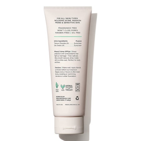 Sunscreen MDSolarsciences™ Mineral Crème SPF 50 Cream 3.4 oz. Tube
