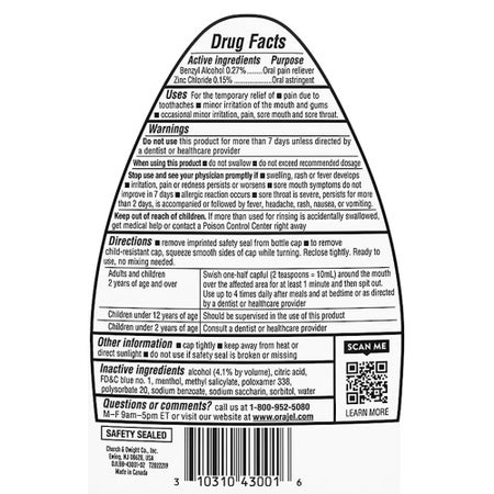 Oral Pain Relief Orajel® Liquid 16 oz.