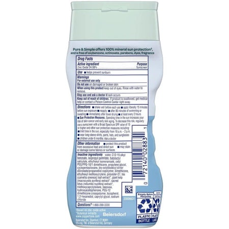 Sunscreen Coppertone® Pure and Simple SPF 50 Lotion 6 oz. Bottle