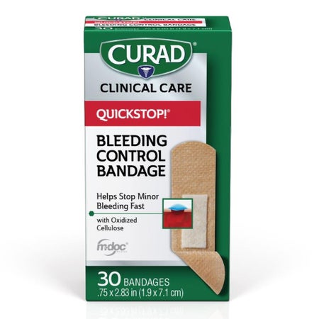 Adhesive Strip Curad® QuickStop!™ Fabric Tan 3/4 X 3 Inch / 7/20 X 1-1/2 Inch Sterile