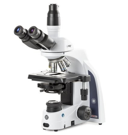 iScope® Compound Microscope Siedentopf Type Trinocular Head Plan PH IOS 10X, 20X, S40X, X100X Oil Immersion Rackless Mechanical Stage with Integrated X-Y Stage