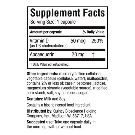 Brain Health Supplement Prevagen® Extra Strength Vitamin D / Apoaequorin 50 mcg - 20 mg Strength Capsule 30 per Bottle
