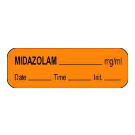 Drug Label pdc Anesthesia Label Midazolam _mg/ml Date_Time_Int_ Orange 1/2 X 1-1/2 Inch