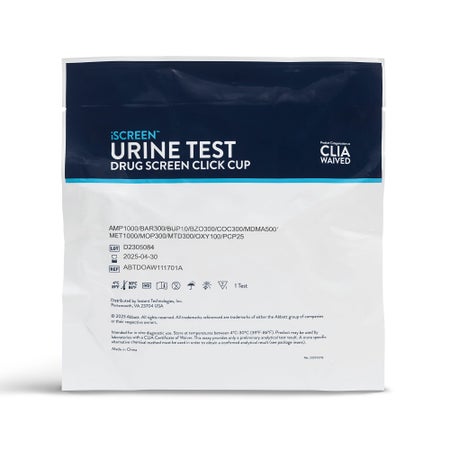 Drugs of Abuse Test Kit iScreen® DX AMP, BAR, BUP, BZO, COC, mAMP/MTD, MET, MOP(OPI300), OXY, (CR, NI, OX, pH, SG) 25 Tests CLIA Waived