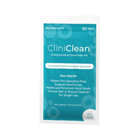 Antiseptic / Antimicrobial Skin Cleanser CliniClean™ 15 mL Individual Packet 4% Strength CHG (Chlorhexidine Gluconate) NonSterile
