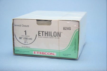 Nonabsorbable Suture with Needle Ethilon™ Polyamide TP-1 1/2 Circle Taper Point Needle Size 1 Monofilament
