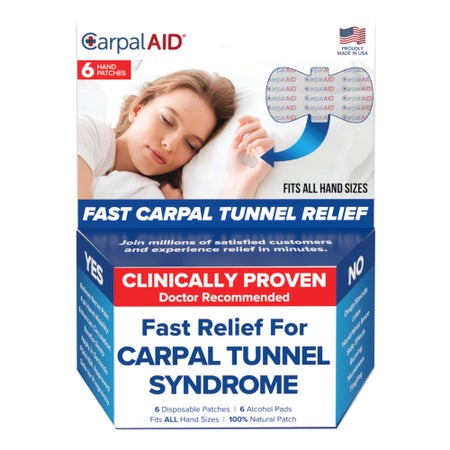 Hand-Based Carpal Tunnel Support Carpal AID® Patch Plastic Left or Right Hand Clear One Size Fits Most