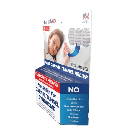 Hand-Based Carpal Tunnel Support Carpal AID® Patch Plastic Left or Right Hand Clear One Size Fits Most