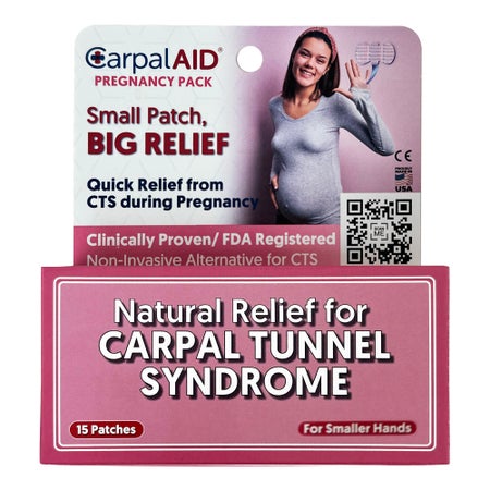 Hand-Based Carpal Tunnel Support Carpal AID® Patch Pregnancy Plastic Left or Right Hand Clear Small