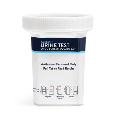 Drugs of Abuse Test Kit iScreen™ Square Cup AMP, BUP, BZO, COC, mAMP/MET, MDMA, MTD, OPI300, OXY, THC (CR, OX, SG) 25 Tests CLIA Non-Waived