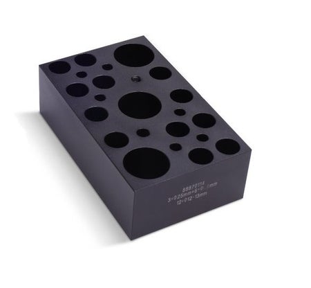 Thermo Scientific™ Dry Bath Block Mixed Block, 1-1/2 X 3 X 4-7/8 Inch, Black, 3 X 25 mm, 12 X 12 to 13 mm, 6 X 6 mm For Thermo Scientific Digital and Touch Screen Dry Baths / Block Heaters