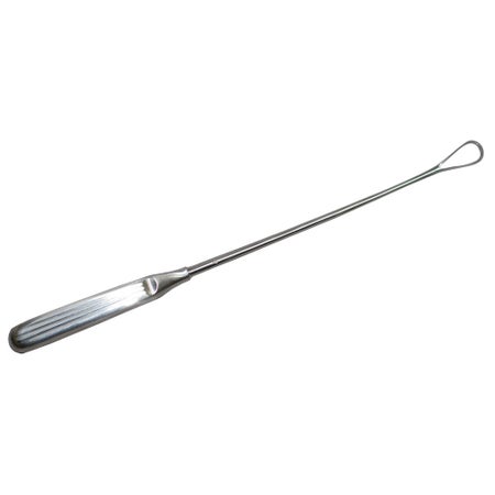 Uterine Curette MedGyn Sims 11 Inch Length Hollow Handle with Grooves Size 3 Tip Sharp Teardrop Loop Tip