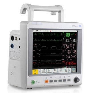 Patient Monitor Edan® iM70 Series Monitoring 3/5 Lead, NIBP, Resp, SpO2, Temperature Battery Operated
