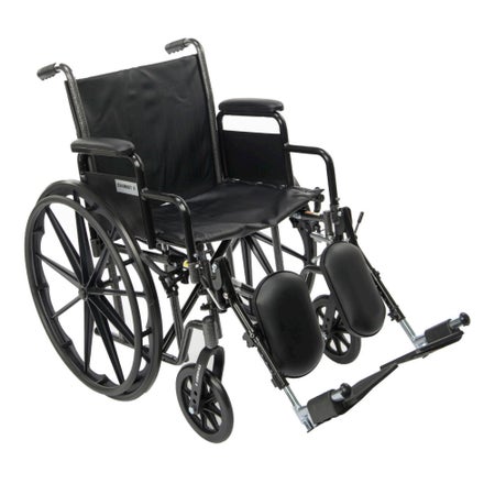 Wheelchair Chariot II Dual Axle Full Length Arm Elevating Legrest Black Upholstery 16 Inch Seat Width Adult 300 lbs. Weight Capacity