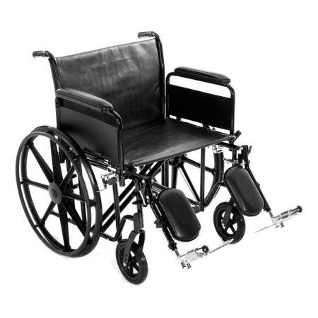 Bariatric Wheelchair Titus Heavy-Duty Dual Axle Desk Length Arm Elevating Legrest Black Upholstery 30 Inch Seat Width Adult 700 lbs. Weight Capacity