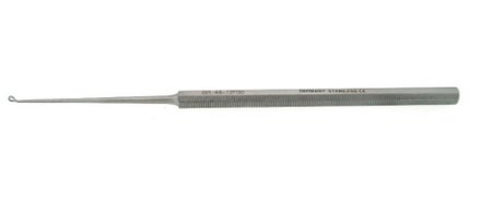 Ear Curette BR Surgical Buck Hexagonal Handle Size 00 Tip Sharp Angled Loop Tip