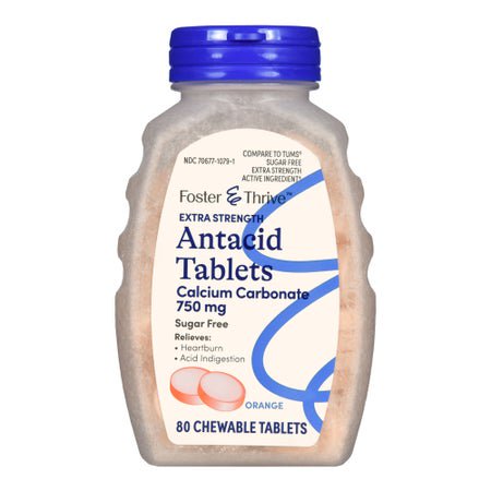 Antacid Foster & Thrive™ 750 mg - 300 mg Strength Chewable Tablet 80 per Bottle