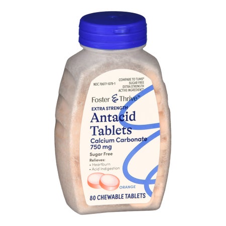 Antacid Foster & Thrive™ 750 mg - 300 mg Strength Chewable Tablet 80 per Bottle