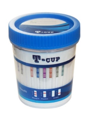 Drugs of Abuse Test Kit T-Cup® AMP, BZO, COC, mAMP/MET, OPI, OXY, THC 25 Tests CLIA Waived