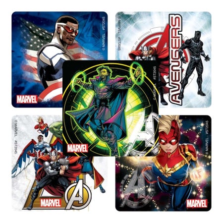 Sticker SmileMakers® 100 per Roll Avengers Force 2-1/2 X 2-1/2 Inch
