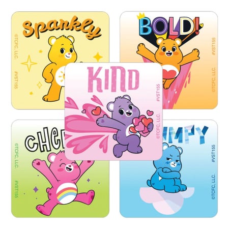 Sticker SmileMakers® 250 per Pack Care Bears 1-5/8 X 1-5/8 Inch