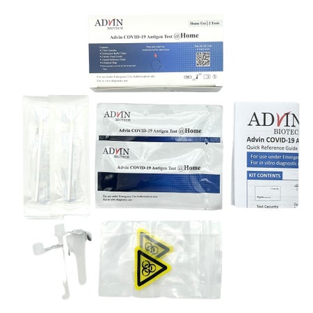 Respiratory Test Kit Advin COVID-19 Antigen Test 2 Tests