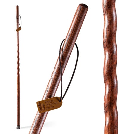 Walking Stick Brazos™ Twisted Trekker Wood 55 Inch Height Red Oak