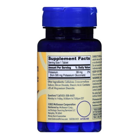 Dietary Supplement Foster & Thrive™ Potassium Gluconate 595 mg Strength Tablet 100 per Bottle