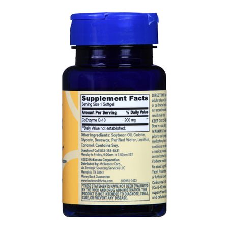 Vitamin Supplement Foster & Thrive™ Coenzyme Q-10 200 mg Strength Softgel 30 per Bottle