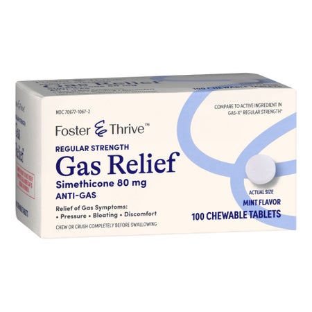 Gas Relief Foster & Thrive™ 80 mg Strength Chewable Tablet 100 Tablets