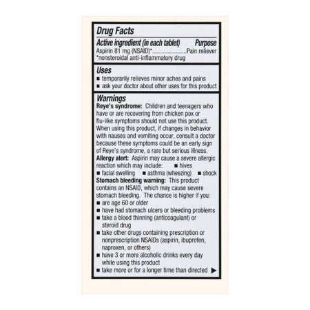 Pain Relief Foster & Thrive™ 81 mg Strength Aspirin Tablet 180 per Bottle