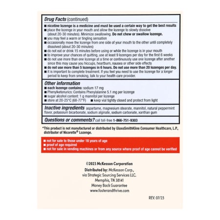 Stop Smoking Aid Foster & Thrive™ 4 mg Strength Lozenge
