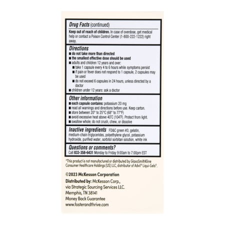 Pain Relief Foster & Thrive™ 200 mg Strength Ibuprofen Capsule 40 per Bottle