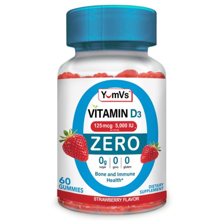 Diabetic Vitamin Supplement YumVs® Vitamin D3 5,000 IU Strength Gummy 60 per Bottle