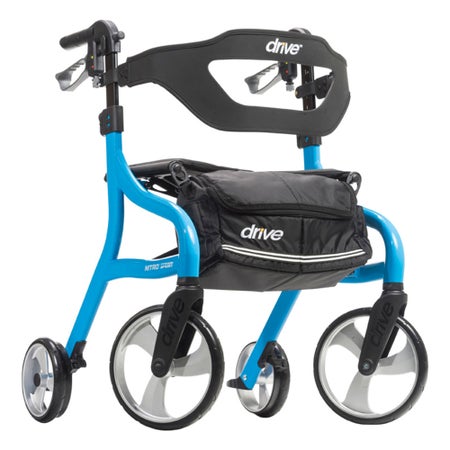 4 Wheel Rollator drive™ Nitro Sprint Hemi Blue Folding Aluminum Frame