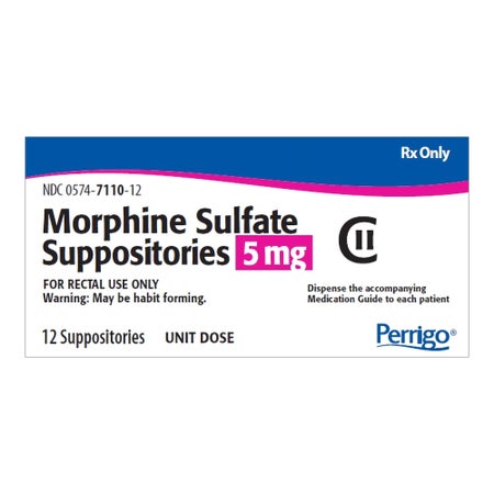 Morphine Sulfate 5 mg Suppository 12 Suppositories