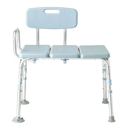 Bath Transfer Bench With Arm 17-12 to 22-1/2 Inch Seat Height 300 lbs. Weight Capacity