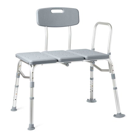 Bath Transfer Bench With Arm 17-12 to 22-1/2 Inch Seat Height 300 lbs. Weight Capacity