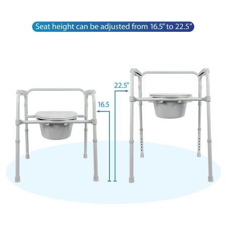 3-in-1 Commode Chair MGC™ Health Padded Fixed Arms Back Bar 350 lbs. Weight Capacity