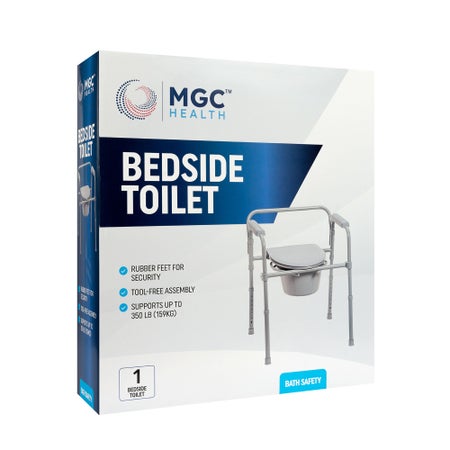 3-in-1 Commode Chair MGC™ Health Padded Fixed Arms Back Bar 350 lbs. Weight Capacity