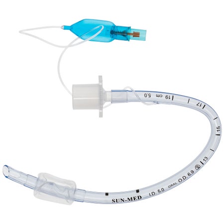 Cuffed Endotracheal Tube SunMed® 240 mm Length Curved 5.0 mm ID Adult Murphy Eye