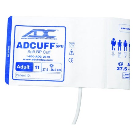 Single Patient Use Blood Pressure Cuff Adcuff™ SPU 35.5 to 46 cm Arm Soft Fabric Cuff Large Adult Cuff