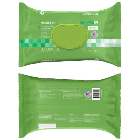 Flushable Personal Wipe McKesson Soft Pack Scented 96 Count