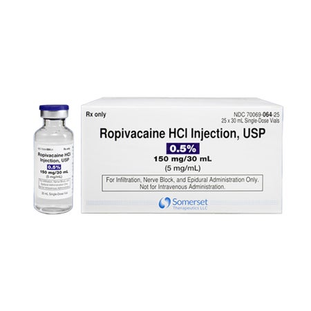 Ropivacaine HCl, Preservative Free 0.5%, 5 mg / mL Injection 30 mL