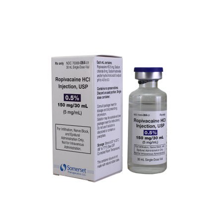 Ropivacaine HCl, Preservative Free 0.5%, 5 mg / mL Injection 30 mL