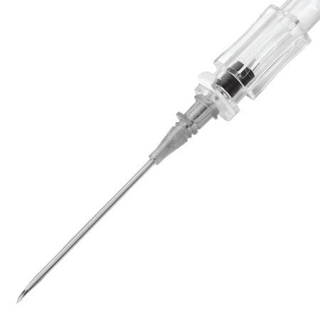 Peripheral IV Catheter McKesson 16 Gauge 1.16 Inch Polyurethane Straight Hub Non Blood Control Push Button Safety