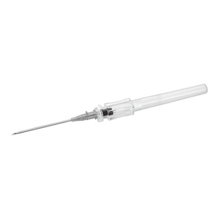 Peripheral IV Catheter McKesson 16 Gauge 1.16 Inch Polyurethane Straight Hub Non Blood Control Push Button Safety